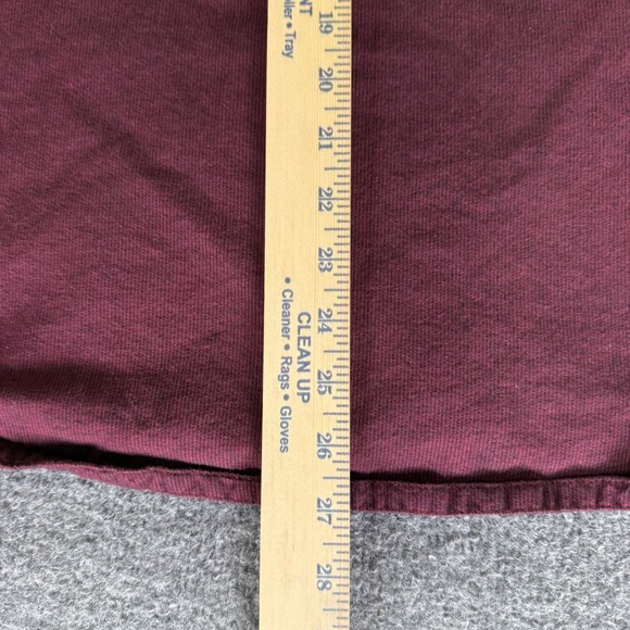 Vans Flannel Hoodie Shirt Mens Small Burgundy Corduroy Long Sleeve Button Up - Picture 6 of 7